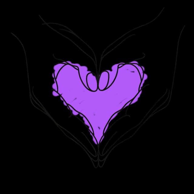 Illustration of two hands forming a heart shape
