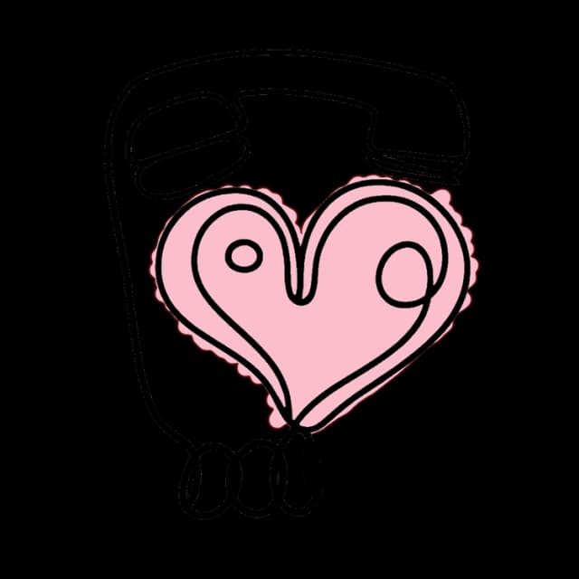 Illustration of a phone with a heart